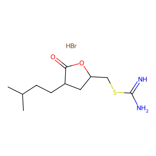 2-[4-(3-Methyl-butyl)-5-oxo-tetrahydro-furan-2-ylmethyl]-isothiourea structure