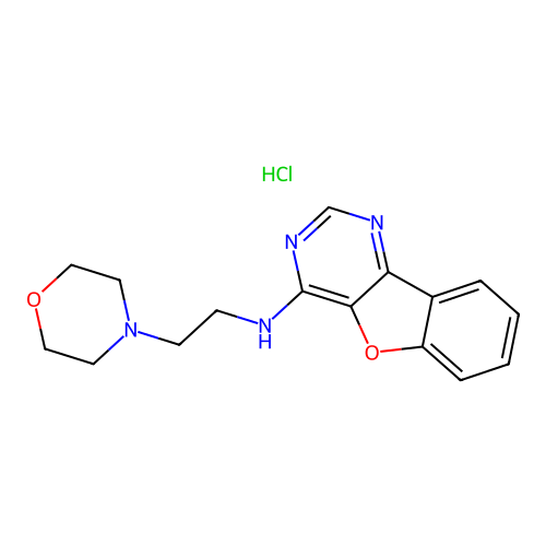 N-(2-morpholinoethyl)benzofuro[3,2-d]pyrimidin-4-amine hydrochloride structure