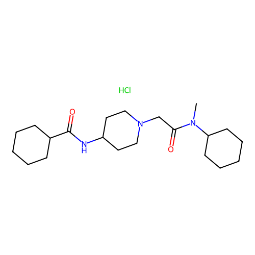 Cyclohexanecarboxylic acid {1-[(cyclohexyl-methyl-carbamoyl)-methyl]-piperidin-4-yl}-amide structure