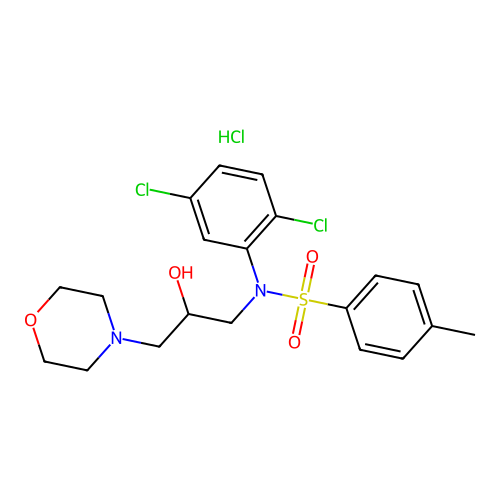 N-(2,5-dichlorophenyl)-N-(2-hydroxy-3-morpholinopropyl)-4-methylbenzenesulfonamide hydrochloride structure