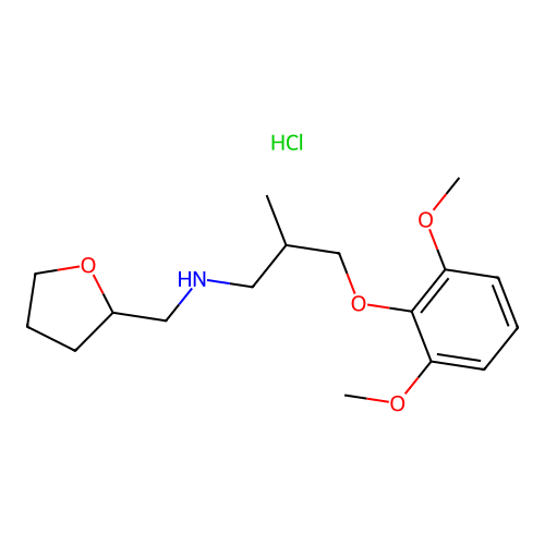 3-(2,6-dimethoxyphenoxy)-2-methyl-N-(oxolan-2-ylmethyl)propan-1-amine hydrochloride structure