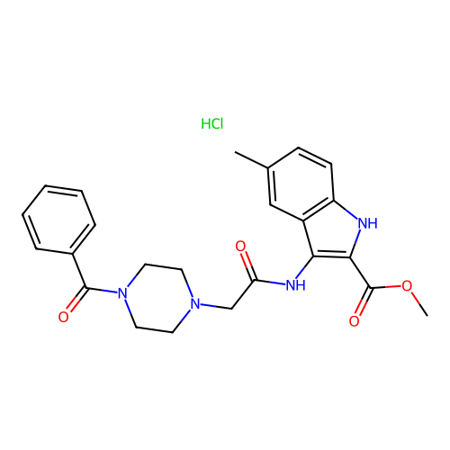 methyl 3-(2-(4-benzoylpiperazin-1-yl)acetamido)-5-methyl-1H-indole-2-carboxylate hydrochloride structure