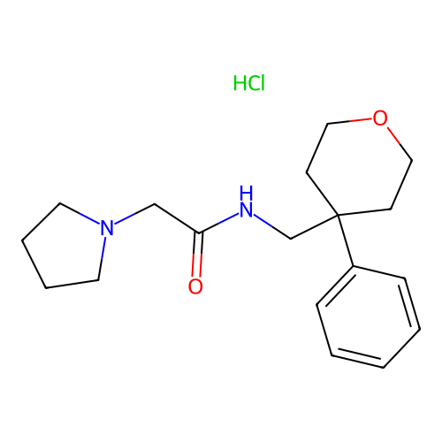 N-(4-Phenyl-tetrahydro-pyran-4-ylmethyl)-2-pyrrolidin-1-yl-acetamide structure