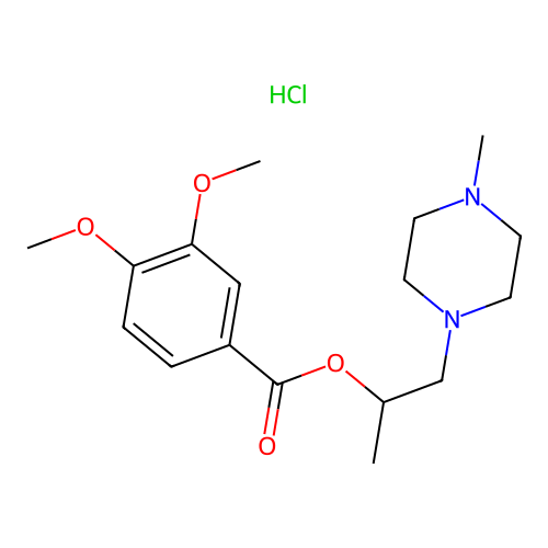 1-(4-Methylpiperazin-1-yl)propan-2-yl 3,4-dimethoxybenzoate hydrochloride structure