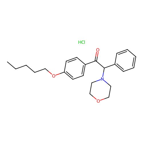 2-Morpholin-4-yl-1-(4-pentyloxy-phenyl)-2-phenyl-ethanone structure