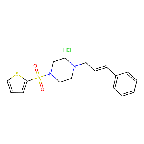 1-Cinnamyl-4-(thiophen-2-ylsulfonyl)piperazine hydrochloride structure