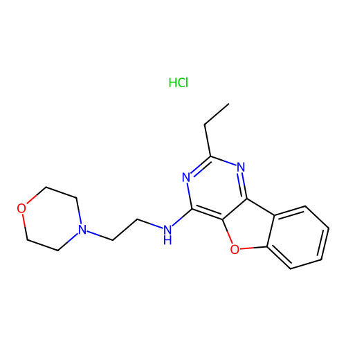 2-ethyl-N-(2-morpholinoethyl)benzofuro[3,2-d]pyrimidin-4-amine hydrochloride structure