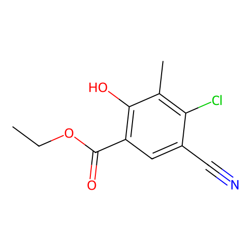 Ethyl 4-chloro-5-cyano-2-hydroxy-3-methylbenzoate structure