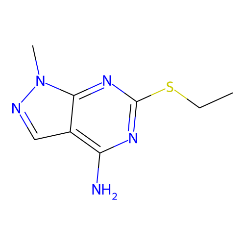 6-Ethylsulfanyl-1-methylpyrazolo[3,4-d]pyrimidin-4-amine structure