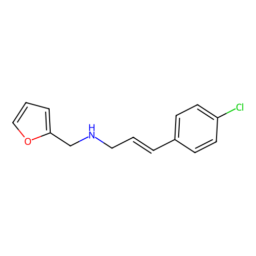 N-(4-chlorocinnamyl)-N-(2-furylmethyl)amine structure