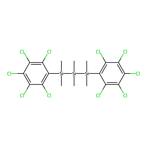 1,3-Bis(pentachlorophenyl)-1,1,2,2,3,3-hexamethyltrisilane structure