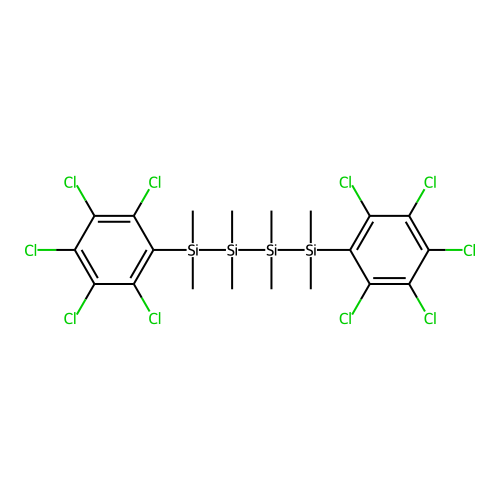 1,4-Bis(pentachlorophenyl)-1,1,2,2,3,3,4,4-octamethyltetrasilane structure