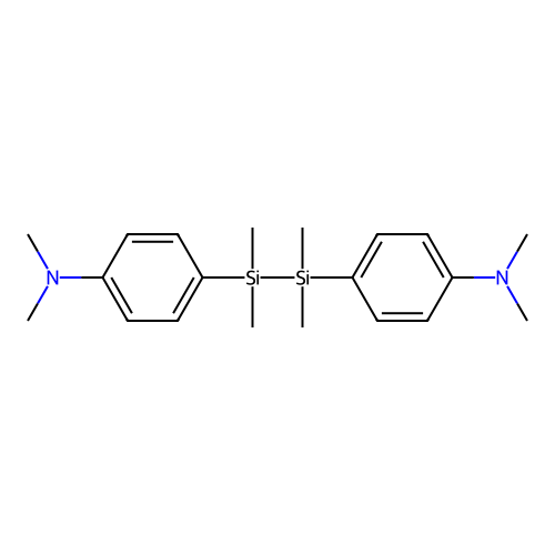 1,2-bis(4-(dimethylamino)phenyl)-1,1,2,2-tetramethyldisilane structure