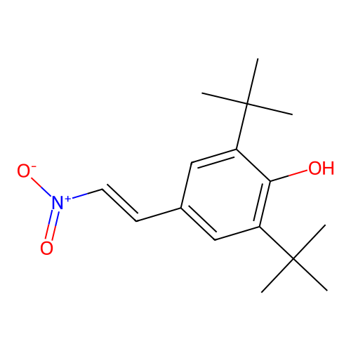 Phenol, 2,6-bis(1,1-dimethylethyl)-4-(2-nitroethenyl)- structure