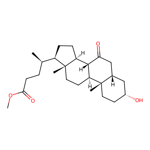 3alpha-Hydroxy-7-oxo-5beta-cholan-24-oic acid methyl ester structure