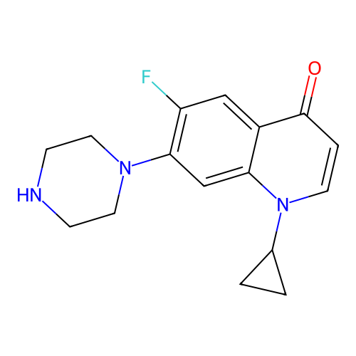 Decarboxyciprofloxacin structure