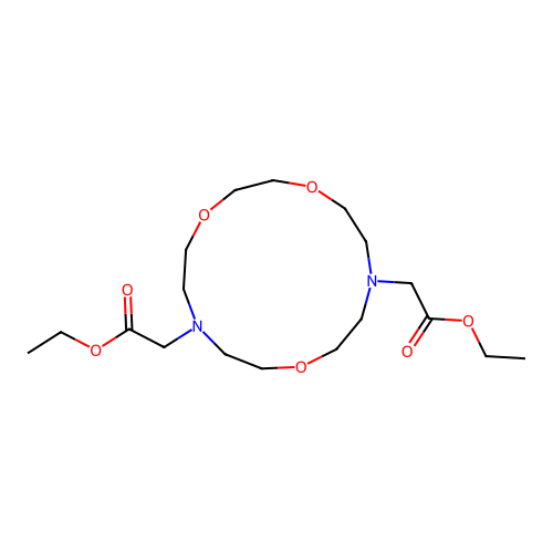 Diethyl 2,2'-(1,4,10-trioxa-7,13-diazacyclopentadecane-7,13-diyl)diacetate structure