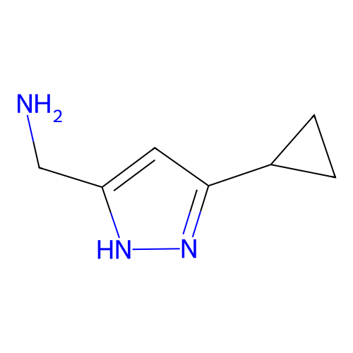 (3-cyclopropyl-1H-pyrazol-5-yl)methanamine structure