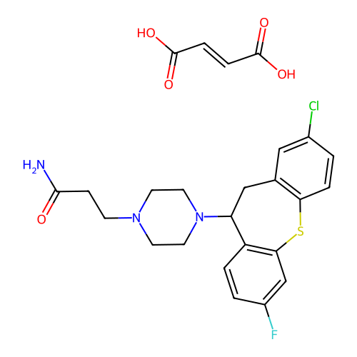 1-Piperazinepropanamide, 4-(2-chloro-10,11-dihydro-7-fluorodibenzo(b,f)thiepin-10-yl)-, (Z)-2-butenedioate (1:1) structure