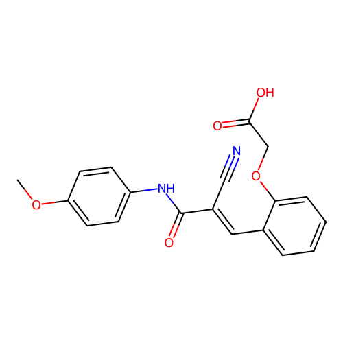2-(2-{2-Cyano-2-[(4-methoxyphenyl)carbamoyl]eth-1-en-1-yl}phenoxy)acetic acid structure