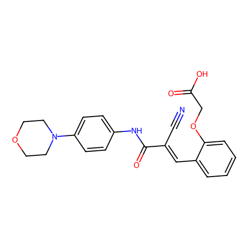 2-[2-(2-cyano-2-{[4-(morpholin-4-yl)phenyl]carbamoyl}eth-1-en-1-yl)phenoxy]acetic acid structure