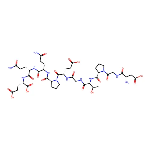 (2S)-2-[[(2S)-5-氨基-2-[[(2S)-5-氨基-2-[[(2S)-1-[(2S)-2-[[2-[[(2S,3R)-2-[[(2S)-1-[2-[[(2S)-2-氨基-3-羧基丙酰]氨基]乙酰基]吡咯烷-2-羰基]氨基]-3-羟基丁酰]氨基]乙酰基]氨基]-4-羧基丁酰]吡咯烷-2-羰基]氨基]-5-氧代戊酰]氨基]-5-氧代戊酰]氨基]戊二酸 structure