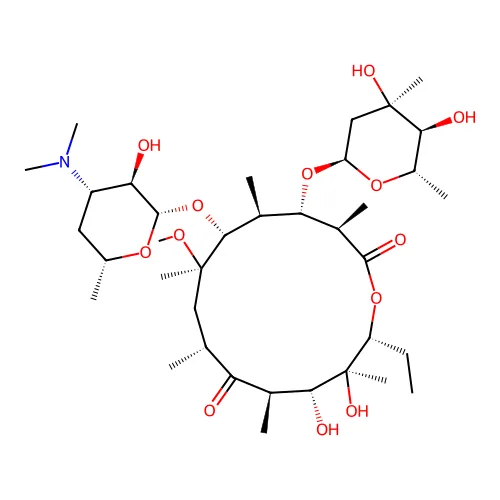 (3R,4S,5S,6R,7R,9R,11R,12R,13S,14R)-4-[(2R,4R,5S,6S)-4,5-二羟基-4,6-二甲基噁烷-2-基]氧代-6-[(2S,3R,4S,6R)-4-(二甲氨基)-3-羟基-6-甲基噁烷-2-基]氧代-14-乙基-12,13-二羟基-7-甲氧基-3,5,7,9,11,13-六甲基-氧杂环十四烷-2,10-二酮 structure