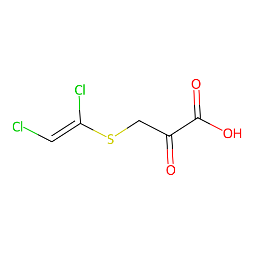 Propanoic acid, 3-((1,2-dichloroethenyl)thio)-2-oxo- structure