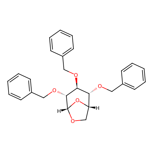 (1S,2R,3S,4R,5S)-2,3,4-tris(phenylmethoxy)-6,8-dioxabicyclo[3.2.1]octane structure