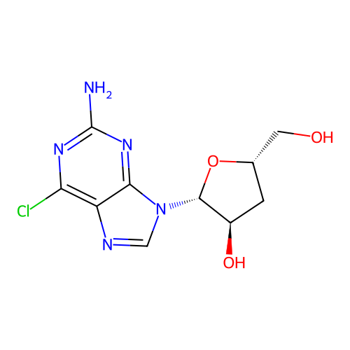 2-Amino-6-chloro-9-(3-deoxy-beta-D-ribofuanosyl)-9H-purine structure