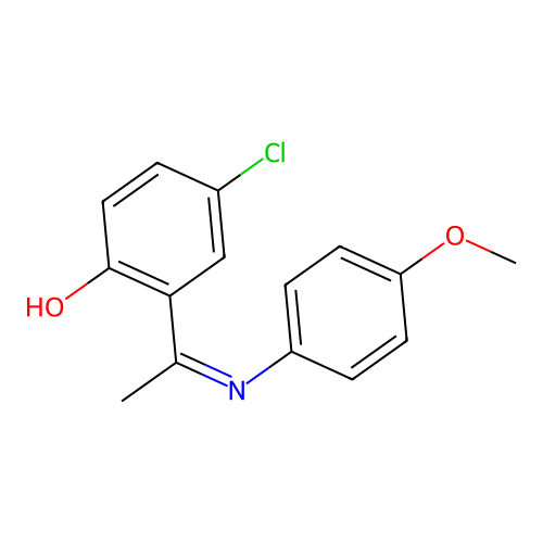 4-chloro-2-[N-(4-methoxyphenyl)-C-methylcarbonimidoyl]phenol structure
