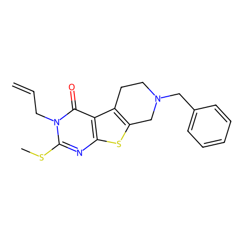 3-allyl-7-benzyl-2-(methylthio)-5,6,7,8-tetrahydropyrido[4',3':4,5]thieno[2,3-d]pyrimidin-4(3H)-one structure