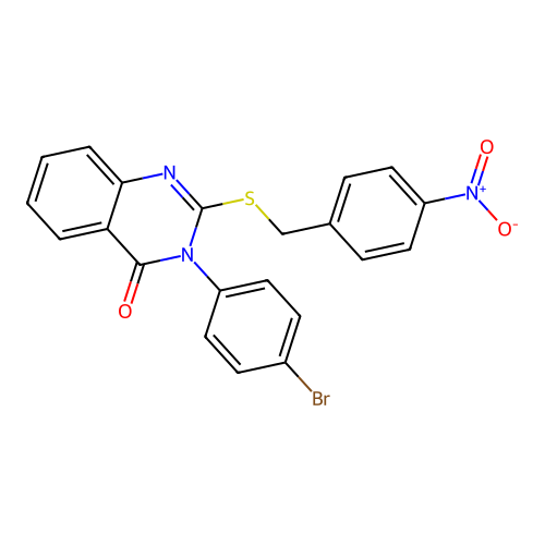 3-(4-bromophenyl)-2-((4-nitrobenzyl)thio)quinazolin-4(3H)-one structure