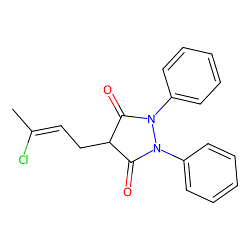 3,5-Pyrazolidinedione, 4-(3-chloro-2-butenyl)-1,2-diphenyl- structure