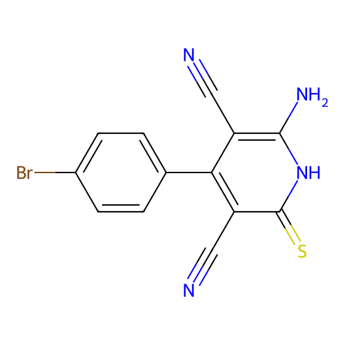 6-Amino-4-(4-bromophenyl)-2-thioxo-1,2-dihydropyridine-3,5-dicarbonitrile structure