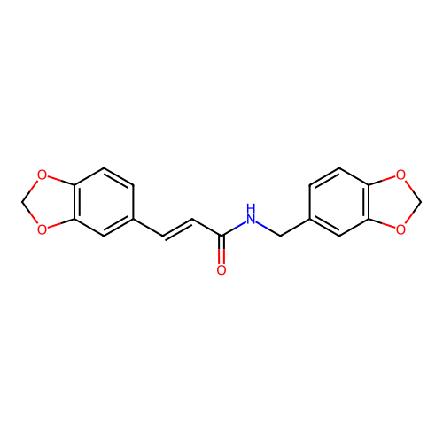 3-(1,3-benzodioxol-5-yl)-N-(1,3-benzodioxol-5-ylmethyl)acrylamide structure
