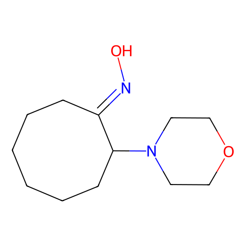 N-(2-morpholin-4-ylcyclooctylidene)hydroxylamine structure