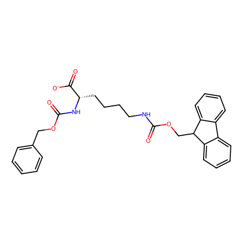 (2S)-6-(9H-fluoren-9-ylmethoxycarbonylamino)-2-(phenylmethoxycarbonylamino)hexanoate structure