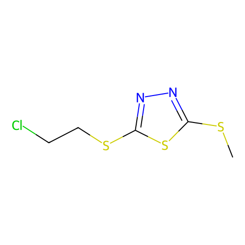 2-[(2-Chloroethyl)thio]-5-(methylthio)-1,3,4-thiadiazole structure