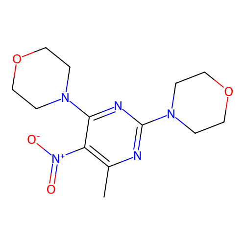 4,4'-(6-Methyl-5-nitropyrimidine-2,4-diyl)dimorpholine structure