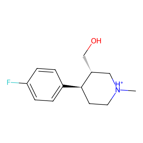 [(3S,4R)-4-(4-fluorophenyl)-1-methylpiperidin-1-ium-3-yl]methanol structure