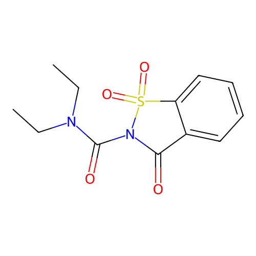 N,N-Diethyl-1,1,3-trioxo-1,3-dihydro-2H-1lambda~6~,2-benzothiazole-2-carboxamide structure