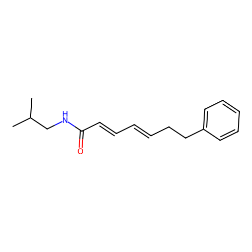 2,4-Heptadienamide, N-isobutyl-7-phenyl-, (E,E)- structure