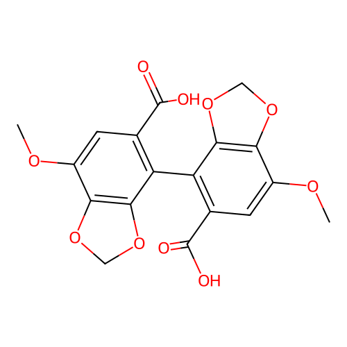 7,7'-Dimethoxy-[4,4']bi[benzo[1,3]dioxolyl]-5,5'-dicarboxylic acid structure