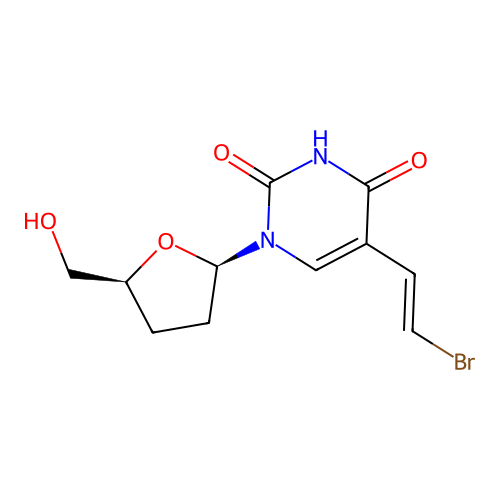 Uridine, 5-(2-bromoethenyl)-2',3'-dideoxy-, (E)- structure