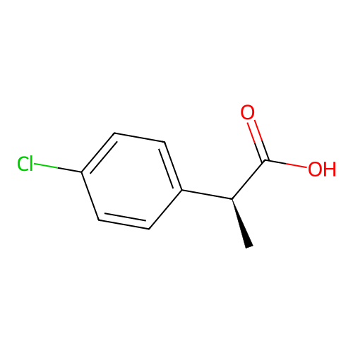 (2S)-2-(4-chlorophenyl)propanoic acid structure