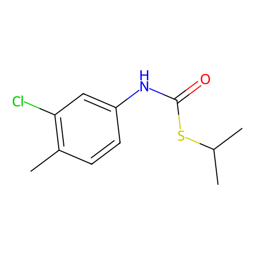 S-isopropyl 3-chloro-4-methylphenylthiocarbamate structure