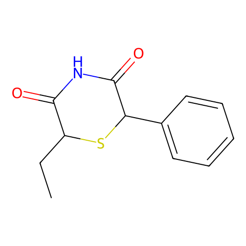 2-Ethyl-6-phenylthiomorpholine-3,5-dione structure