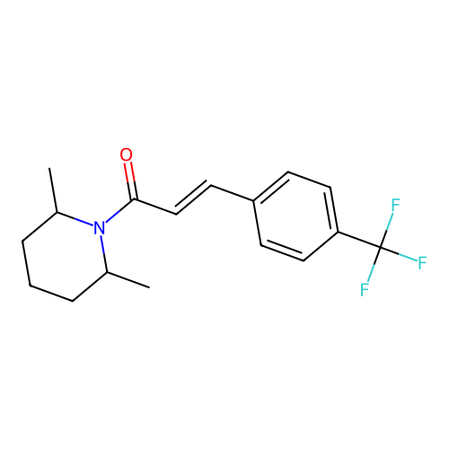 Piperidine, 2,6-dimethyl-1-(1-oxo-3-(4-(trifluoromethyl)phenyl)-2-propenyl)- structure
