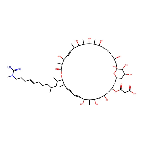 3-[[(10E,12E,20E)-15-[(E)-12-[脒基(甲基)氨基]-4-甲基十二-8-烯-2-基]-5,7,9,19,23,25,27,31,33,34,35-十一羟基-8,14,18,22,24,26-六甲基-17-氧代-16,37-二氧杂双环[31.3.1]七三十-10,12,20-三烯-3-基]氧代]-3-氧代丙酸 structure